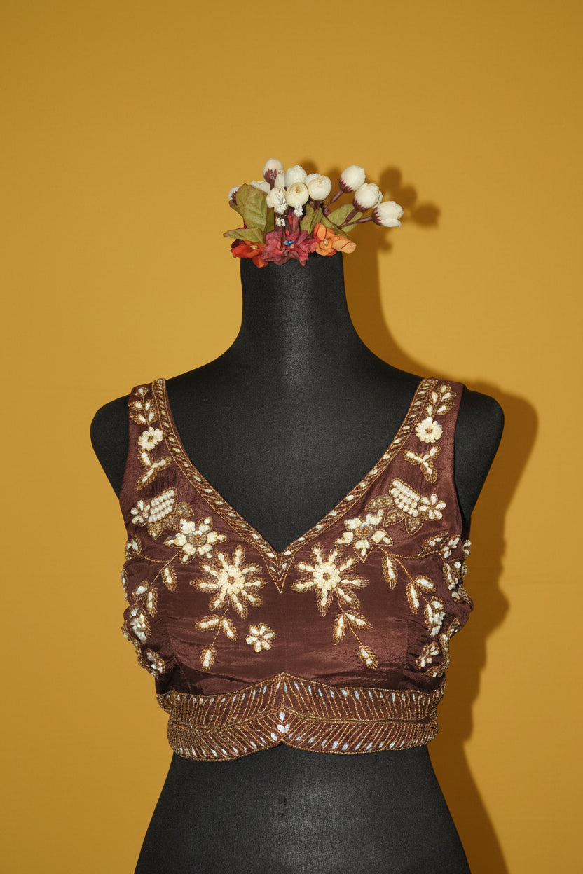 DINI's COCOA FLORA BLOUSE
