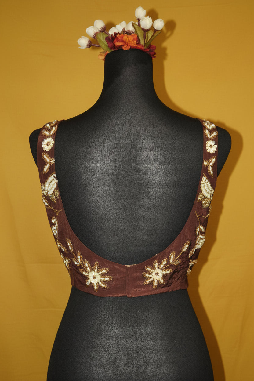 DINI's COCOA FLORA BLOUSE