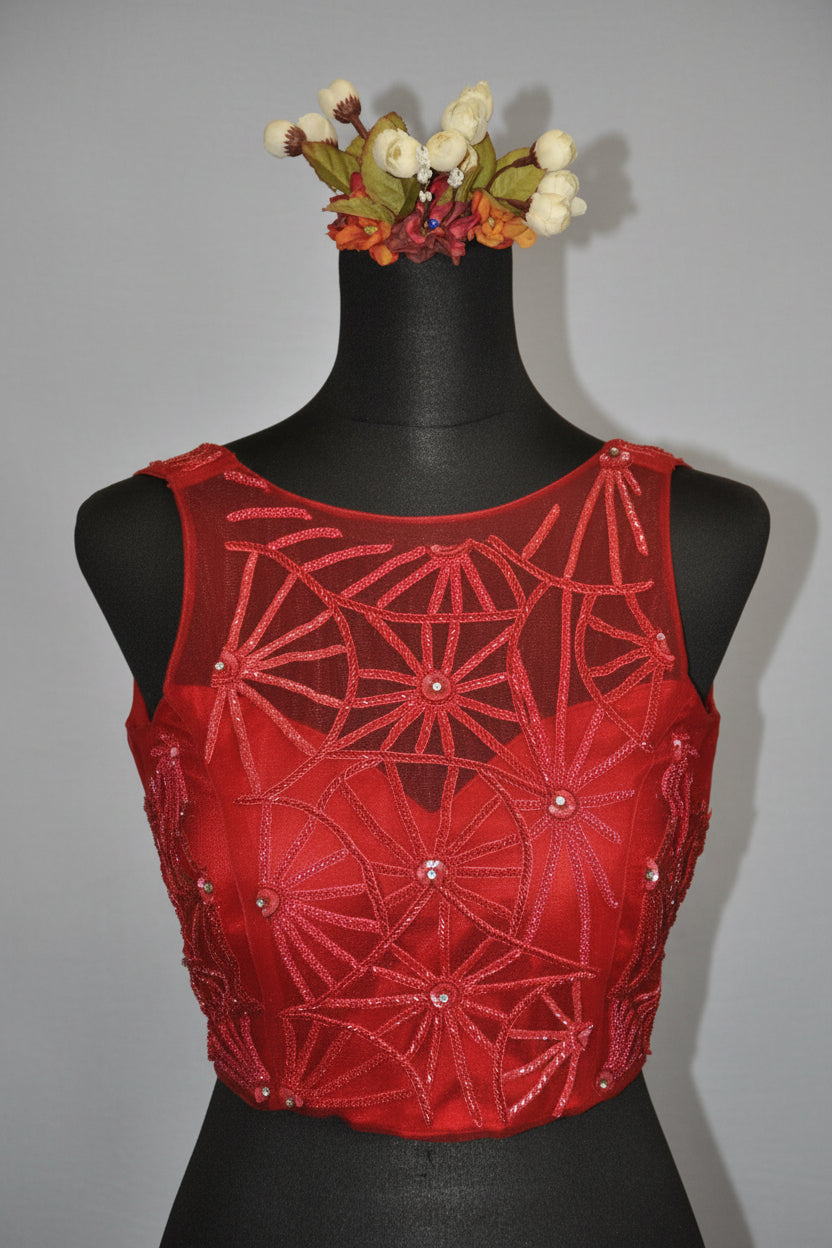 DINI's CRIMSON ILLUSION BLOUSE