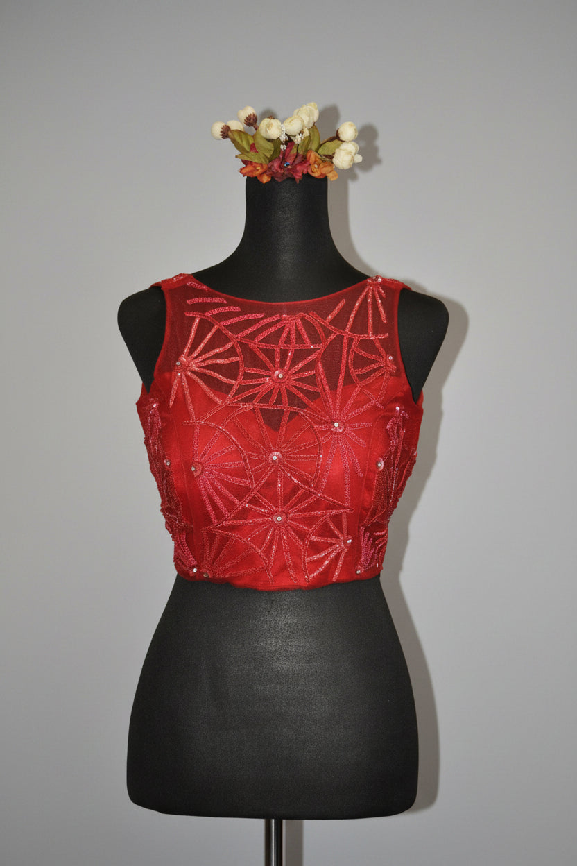 DINI's CRIMSON ILLUSION BLOUSE