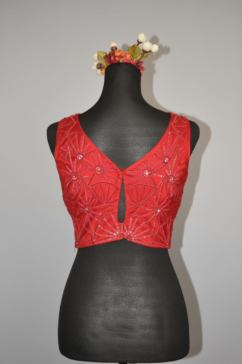 DINI's CRIMSON ILLUSION BLOUSE