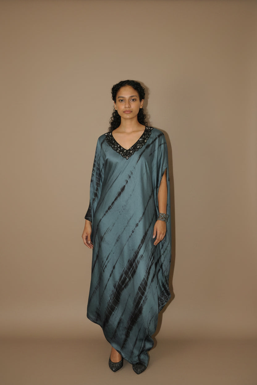 DINI's SLATE SHIBORI KAFTAN