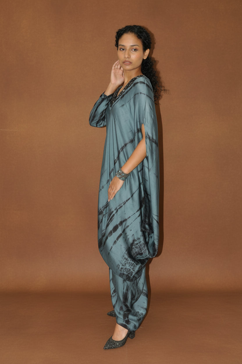 DINI's SLATE SHIBORI KAFTAN