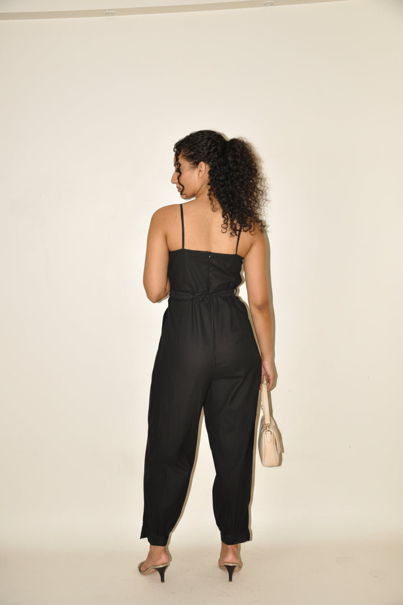 DINI's EBONY - Black Cotton Jumpsuit