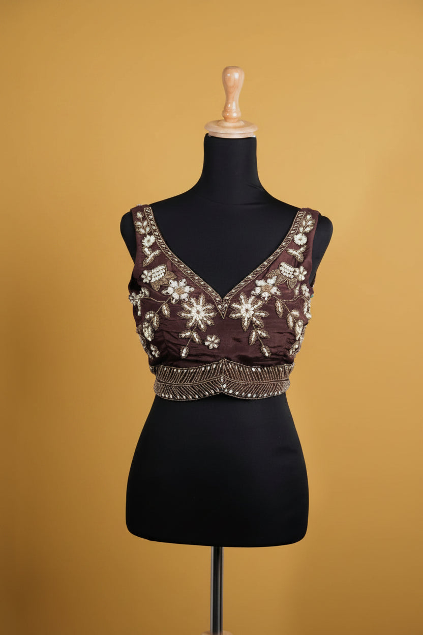 DINI's COCOA FLORA BLOUSE
