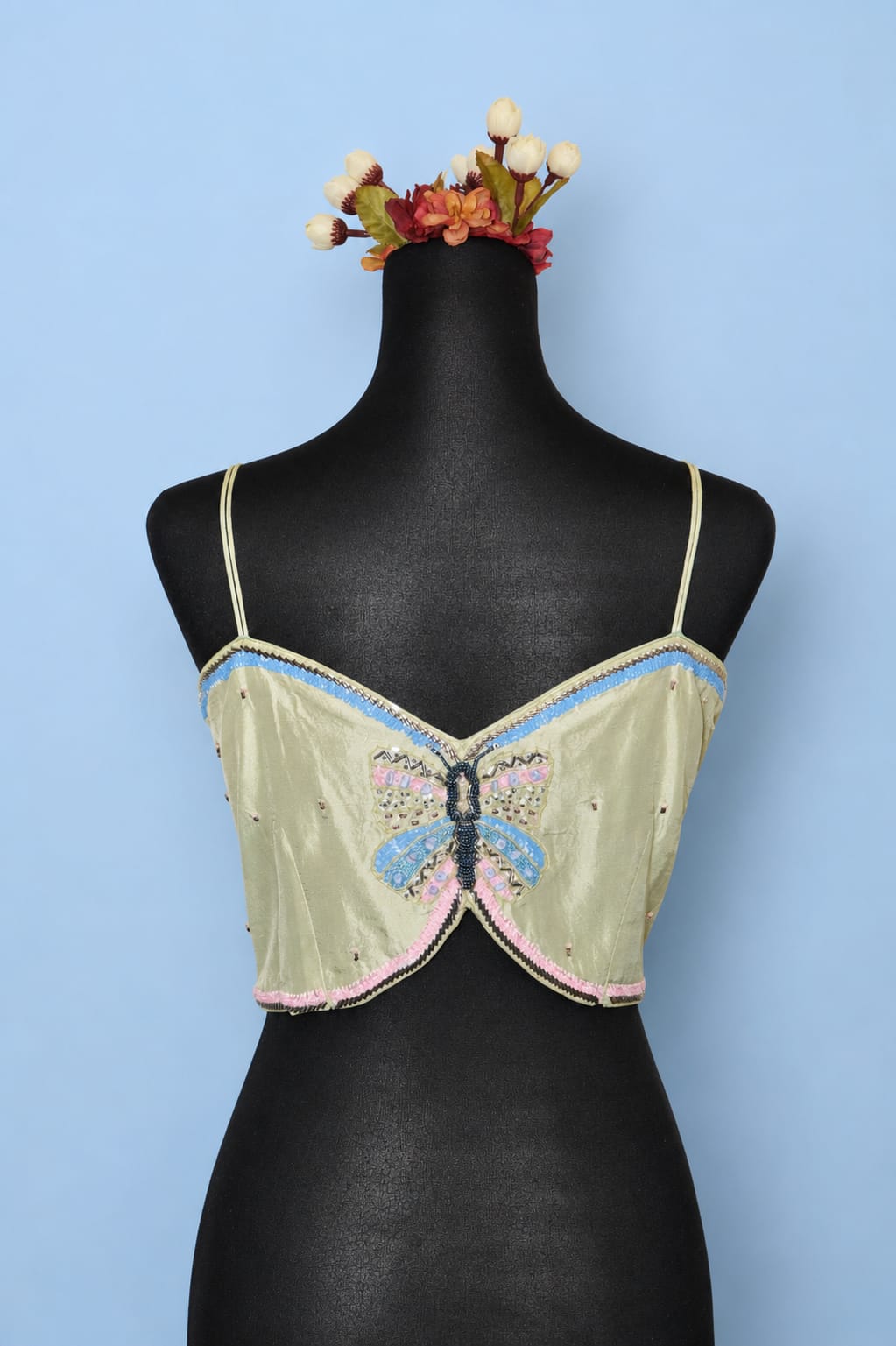 DINI's PASTEL BEADED BUTTERFLY BUSTIER