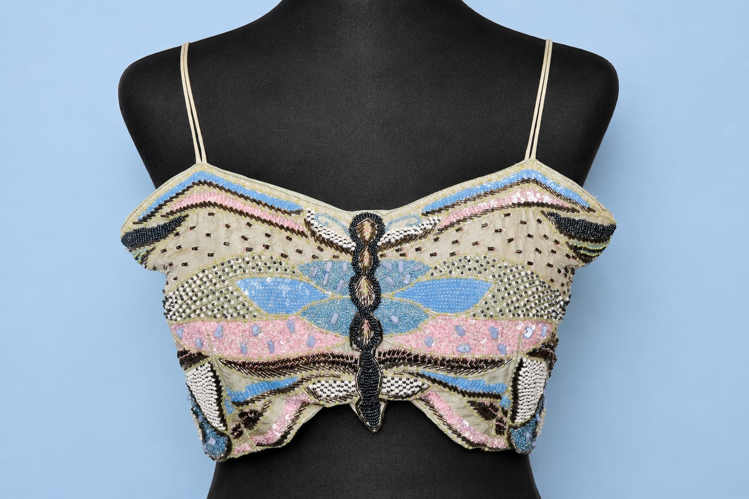 DINI's PASTEL BEADED BUTTERFLY BUSTIER