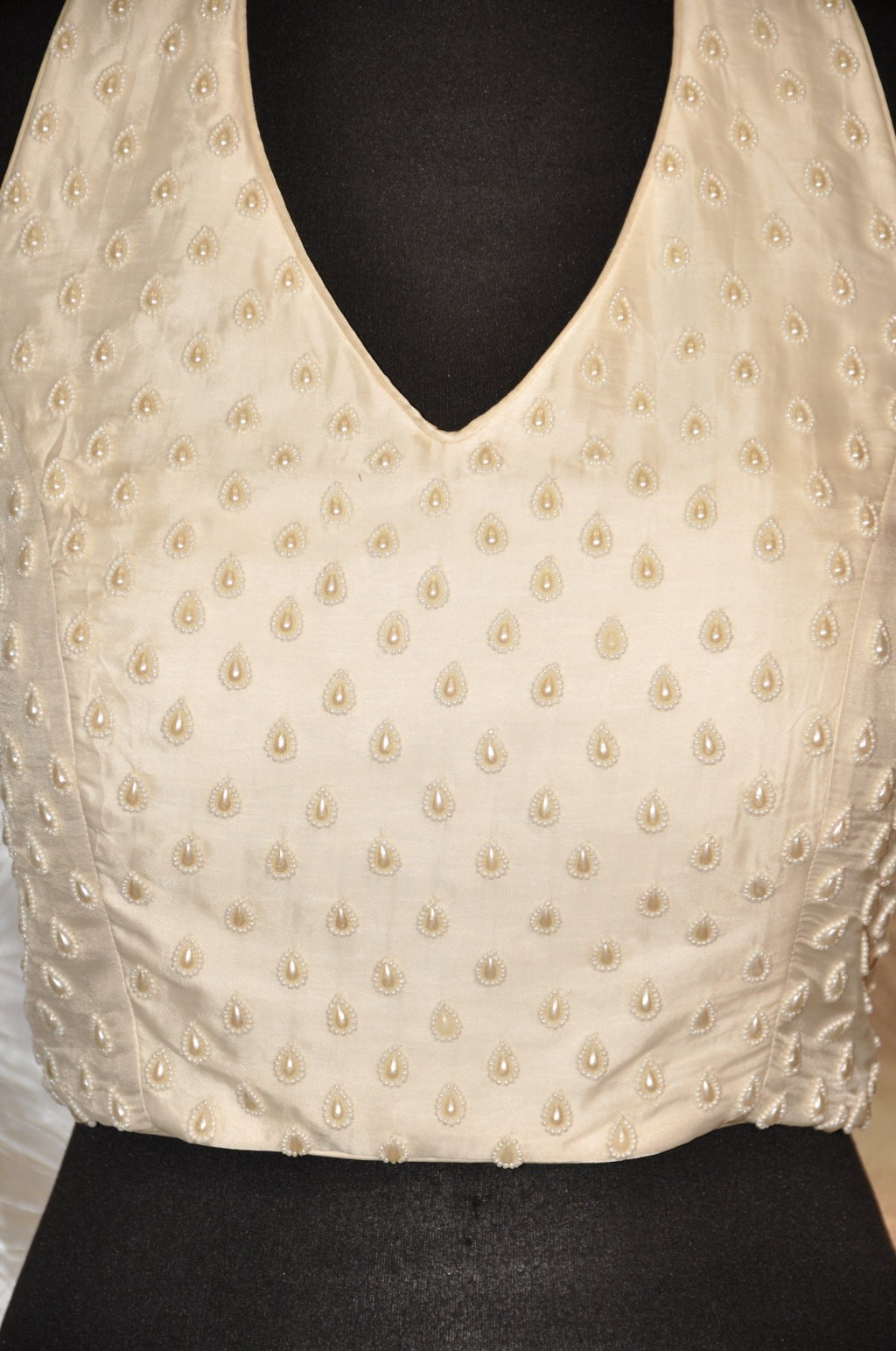 DINI's PEARL RAIN DROP SILK HALTER BLOUSE