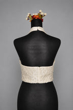 DINI's PEARL RAIN DROP SILK HALTER BLOUSE