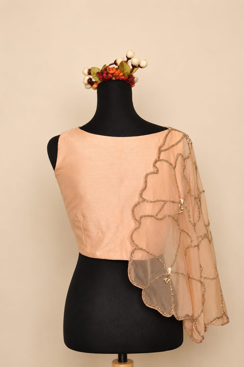 DINI's ROSE GOLD PETAL CAPE BLOUSE