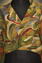 DINI'S MOSAIC EARTH CROP BLAZER