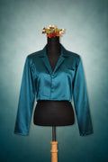 DINI's PEACOCK TEAL SATIN CROP