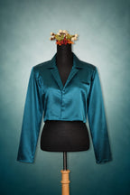 DINI's PEACOCK TEAL SATIN CROP