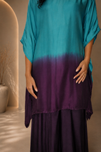 DINI's PEACOCK OMBRE KAFTAN CO-ORD SET