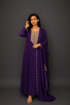 DINI's VELVET GRAPE ANARKALI SET