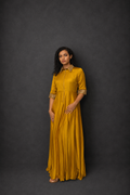 DINI's GOLDEN OCRE ZIP ANARKALI