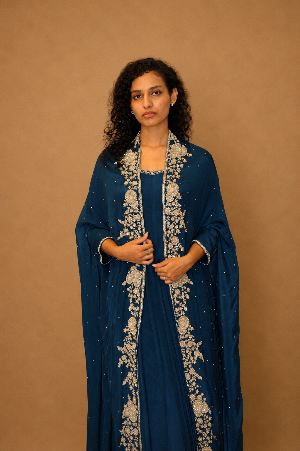 DINI's ROYAL SAPPHIRE OVERLAY ANARKALI SET