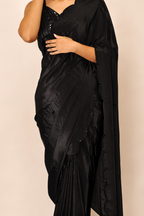 DINI's CLASSIC BLACK CUT WORK COCKTAIL SAREE