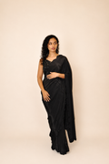 DINI's CLASSIC BLACK CUT WORK COCKTAIL SAREE