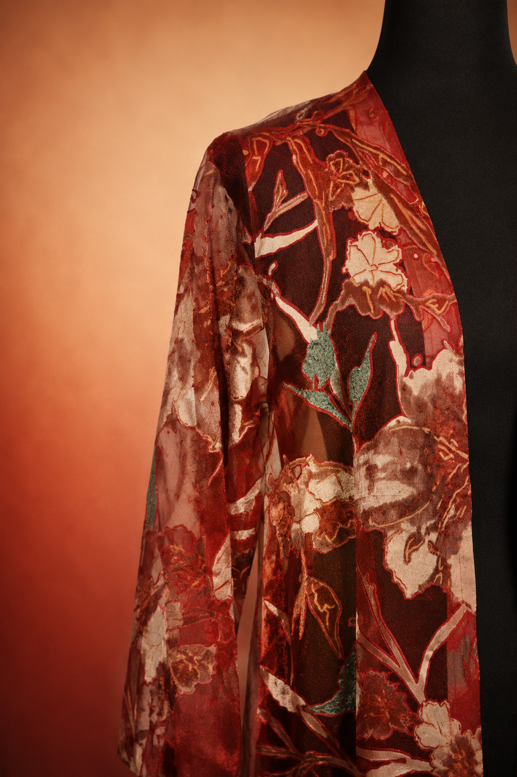 DINI's VINTAGE RED TAPESTRY SHRUG