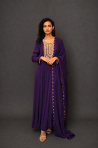 DINI's VELVET GRAPE ANARKALI SET