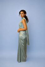 DINI's ICE BLUE DRAPED ONE PIECE