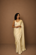 DINI's SCALLOPED VANILLA MODAL SAREE