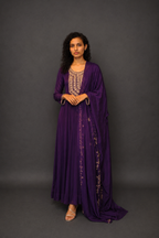 DINI's VELVET GRAPE ANARKALI SET