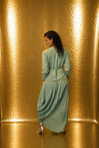 DINI'S CORAL WHISPER DHOTI ONE-PIECE