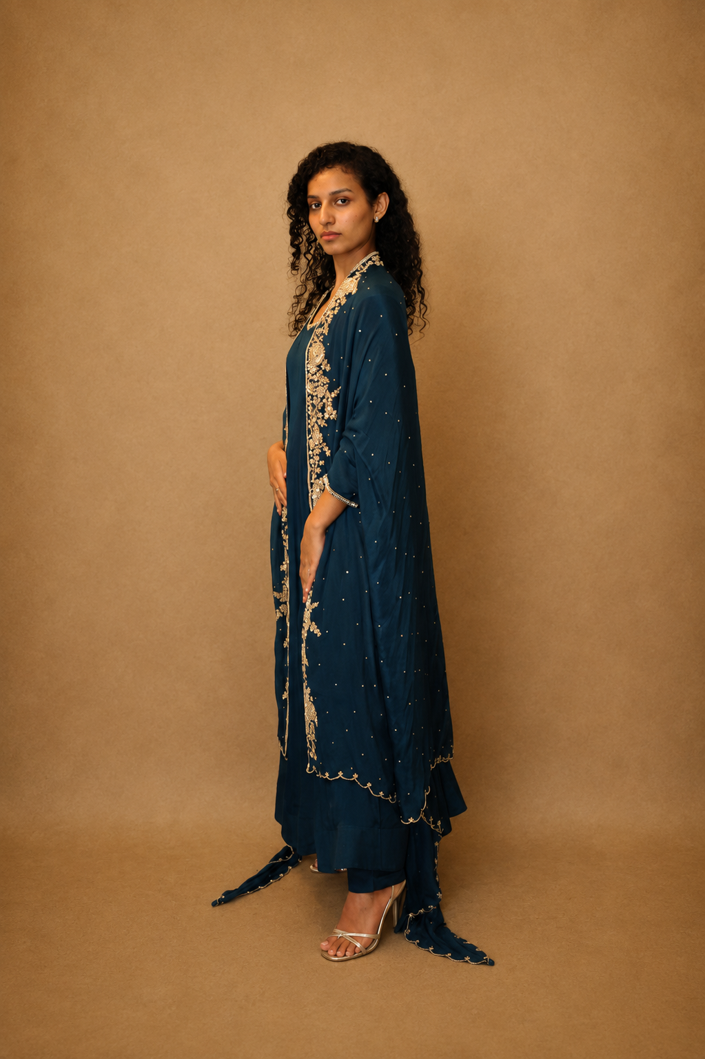 DINI's ROYAL SAPPHIRE OVERLAY ANARKALI SET