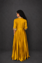 DINI's GOLDEN OCRE ZIP ANARKALI