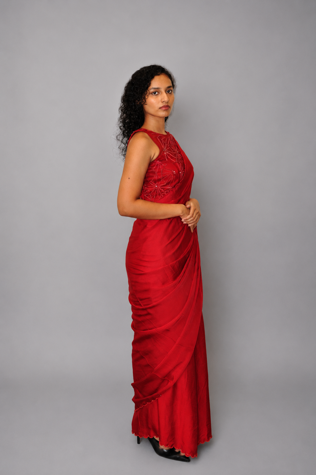 DINI's CRIMSON MODAL SAREE