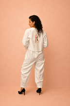 DINI's IVORY CANVAS - ABSTRACT HANDWORK JUMPSUIT