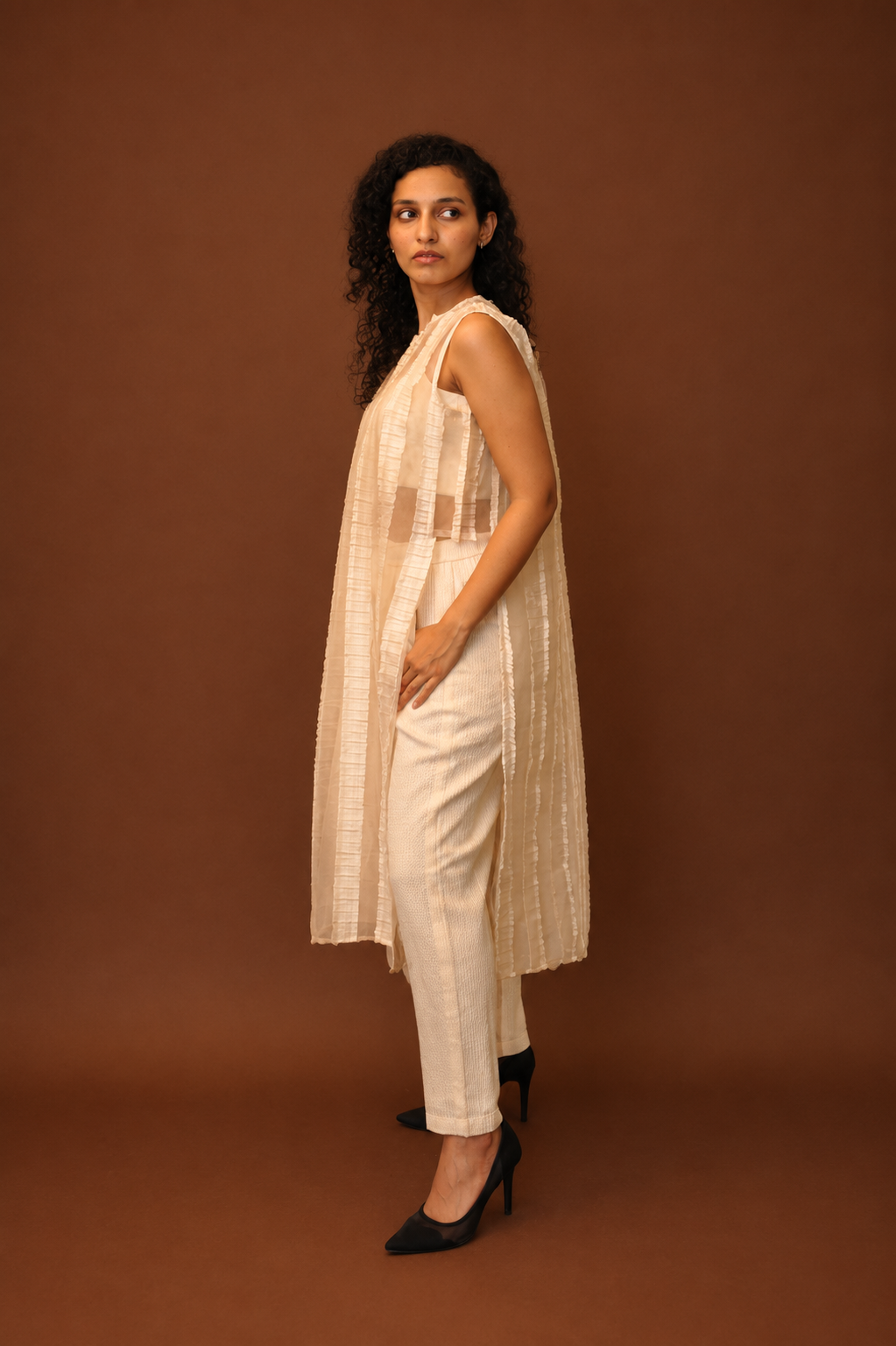 DINI's VANILLA GRID TUNIC SET