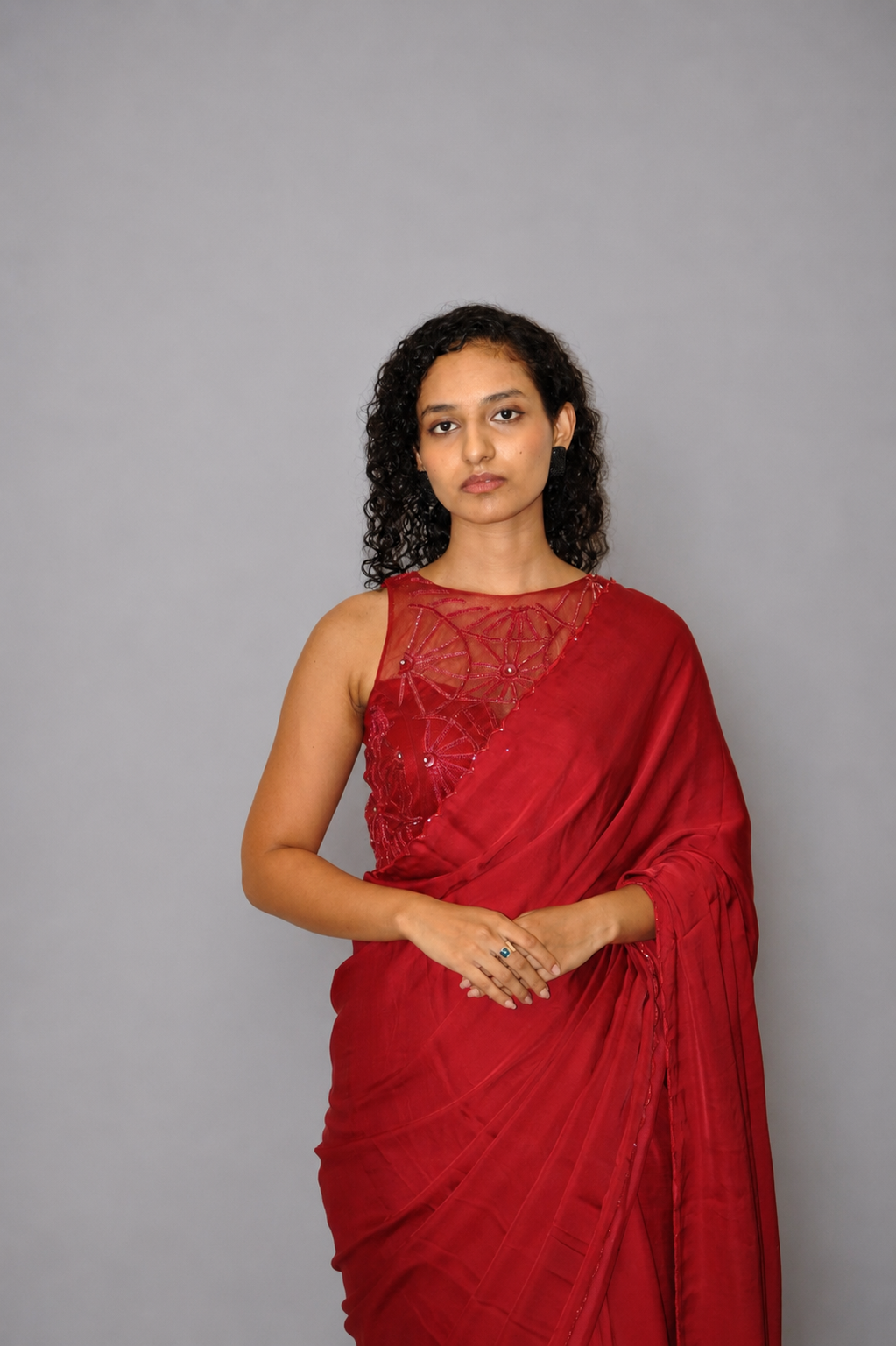 DINI's CRIMSON MODAL SAREE