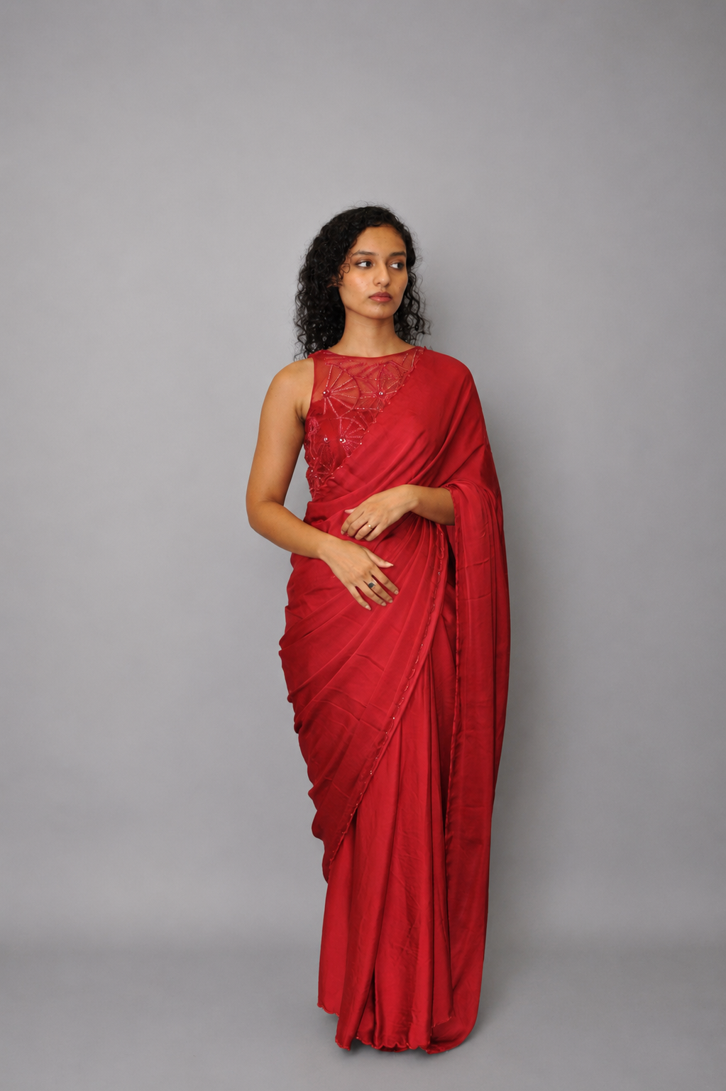 DINI's CRIMSON MODAL SAREE