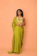 DINI's LIME GREEN MODAL SAREE
