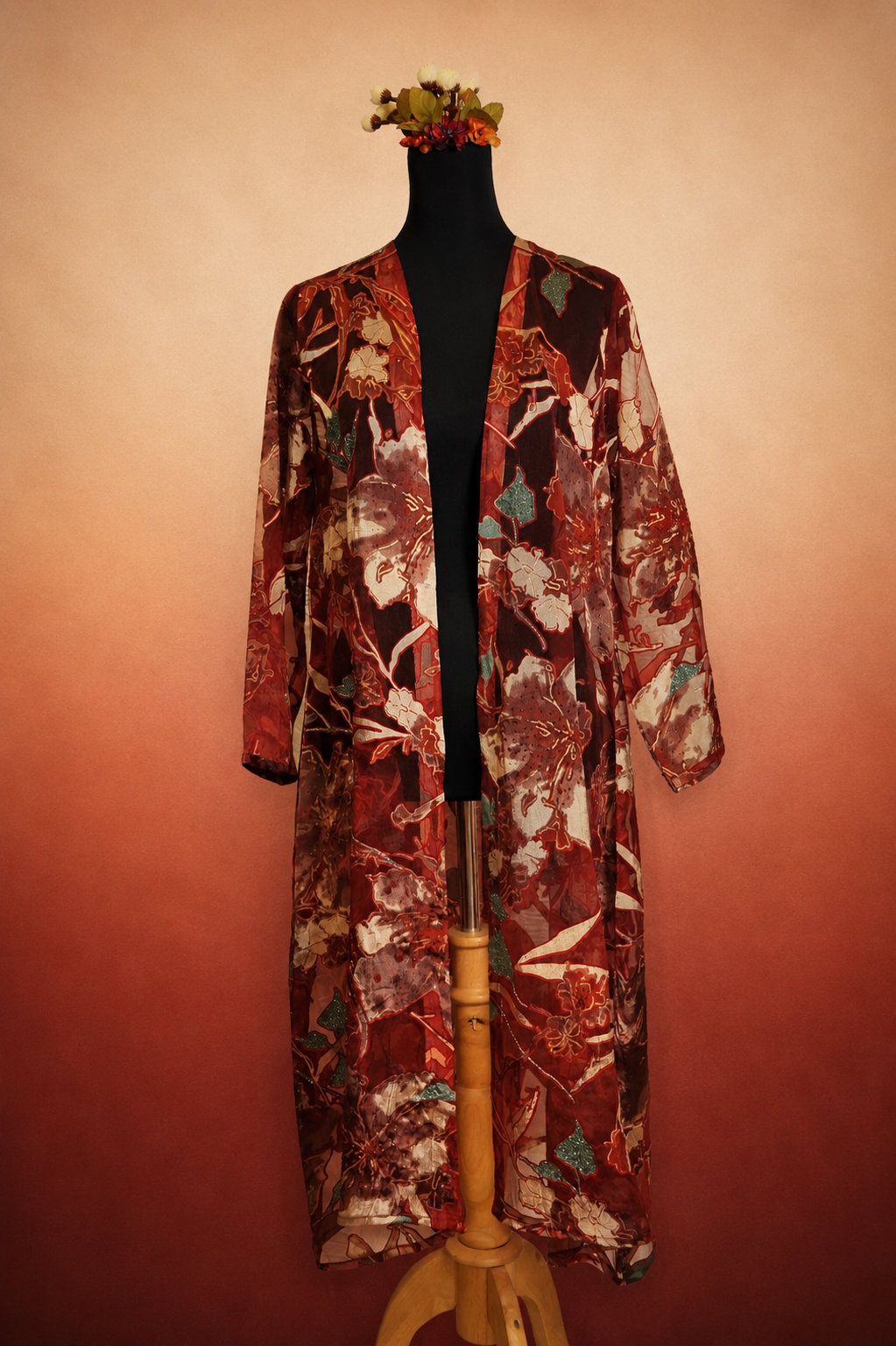 DINI's VINTAGE RED TAPESTRY SHRUG
