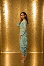 DINI'S CORAL WHISPER DHOTI ONE-PIECE
