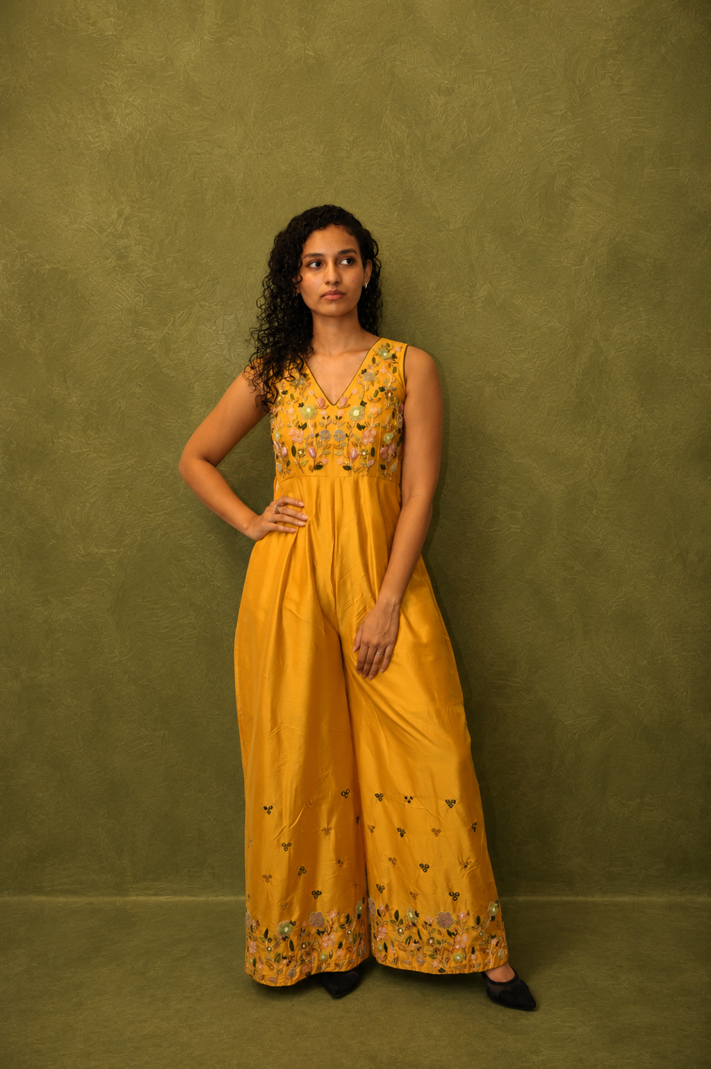 DINI's MUSTARD MARIGOLD - WIDE LEG JUMPSUIT