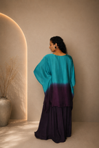 DINI's PEACOCK OMBRE KAFTAN CO-ORD SET