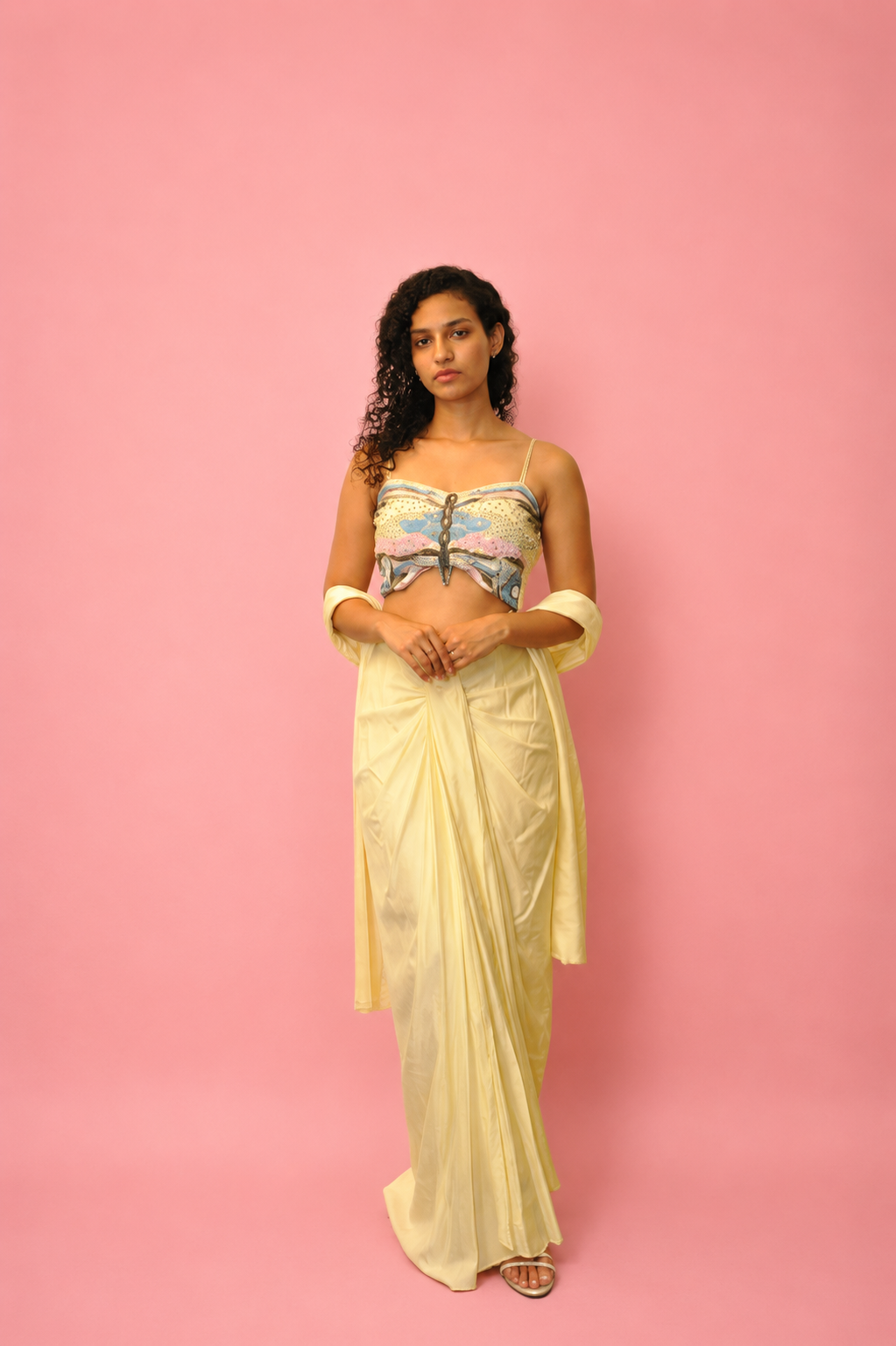 DINI's BUTTERFLY BLOOM DRAPE SKIRT SET
