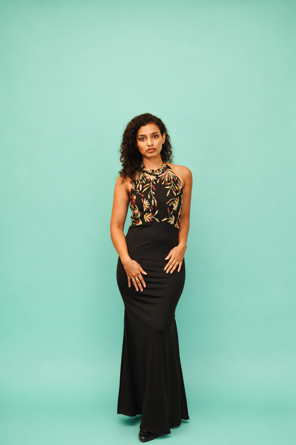 DINI's FLORA ILLUSION EVENING DRESS