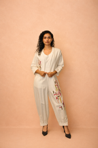 DINI's IVORY CANVAS - ABSTRACT HANDWORK JUMPSUIT
