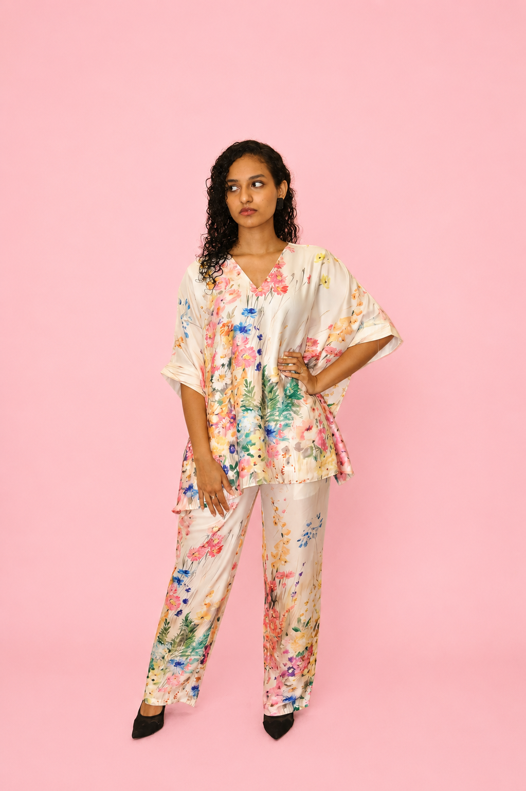 DINI's WATERCOLOUR BLOOM CO-ORD KAFTAN