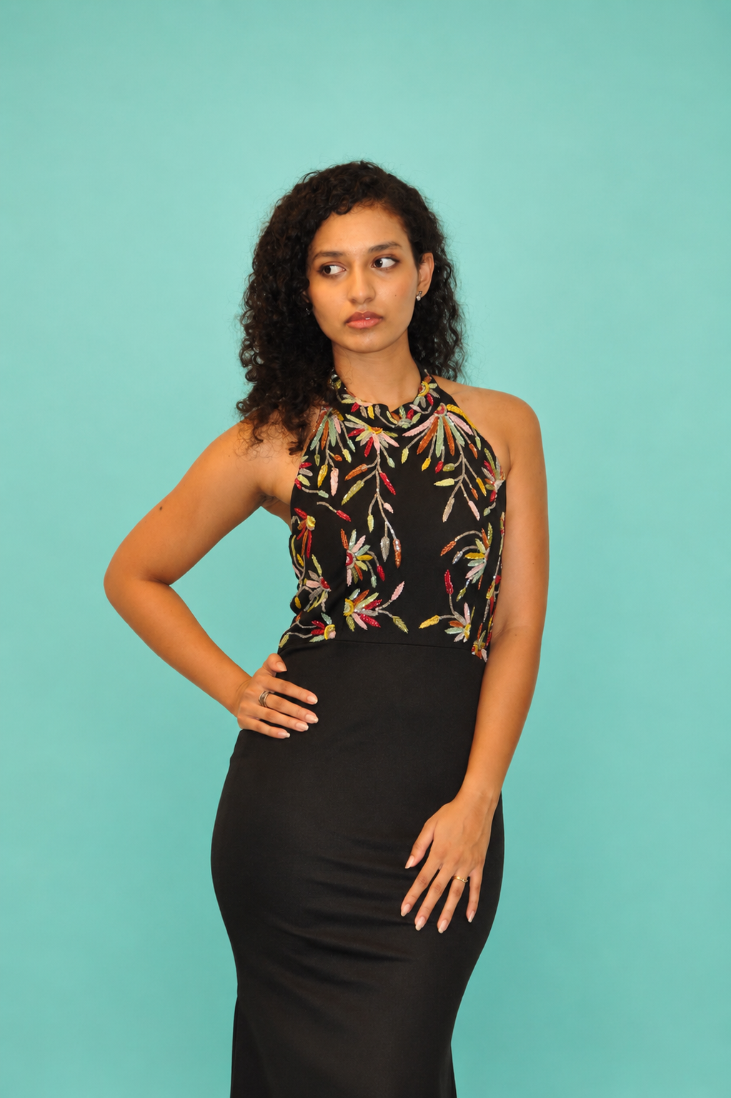 DINI's FLORA ILLUSION EVENING DRESS