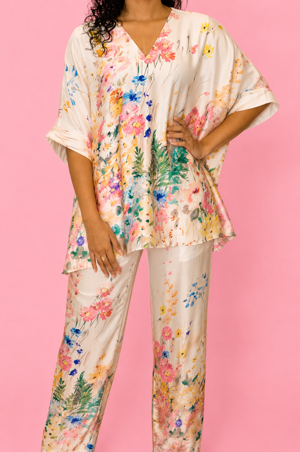 DINI's WATERCOLOUR BLOOM CO-ORD KAFTAN