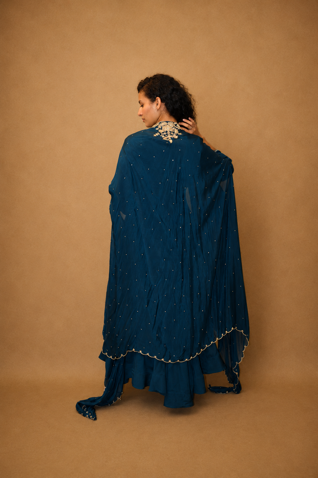DINI's ROYAL SAPPHIRE OVERLAY ANARKALI SET