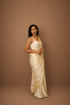 DINI's SCALLOPED VANILLA MODAL SAREE
