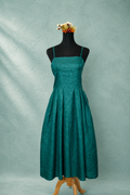 DINI's GREEN CRINKLE PLEATED STRAPPY DRESS